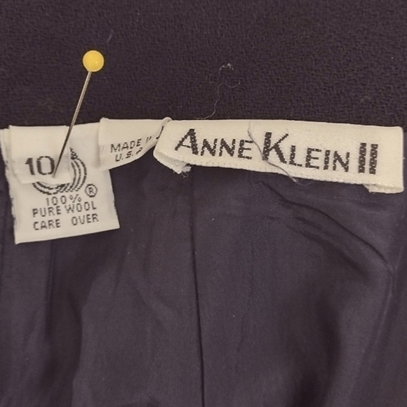 Vintage Anne Klein II 100% Wool Navy Pencil Skirt Size 10 Union Made Classic - Picture 5 of 6
